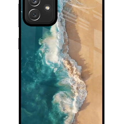 Ocean Beach Samsung A72 Glass Case Back Cover by Casekaro