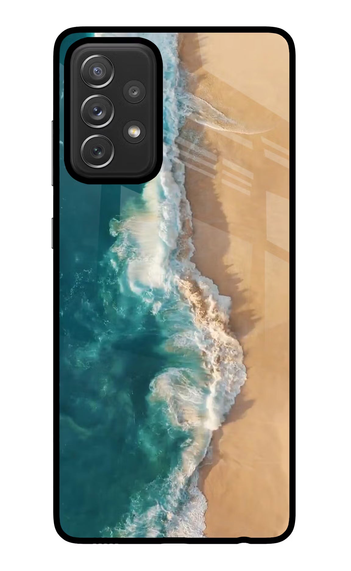 Ocean Beach Samsung A72 Glass Case Back Cover by Casekaro