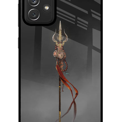 Shiv Trishul Samsung A72 Glass Case Back Cover by Casekaro