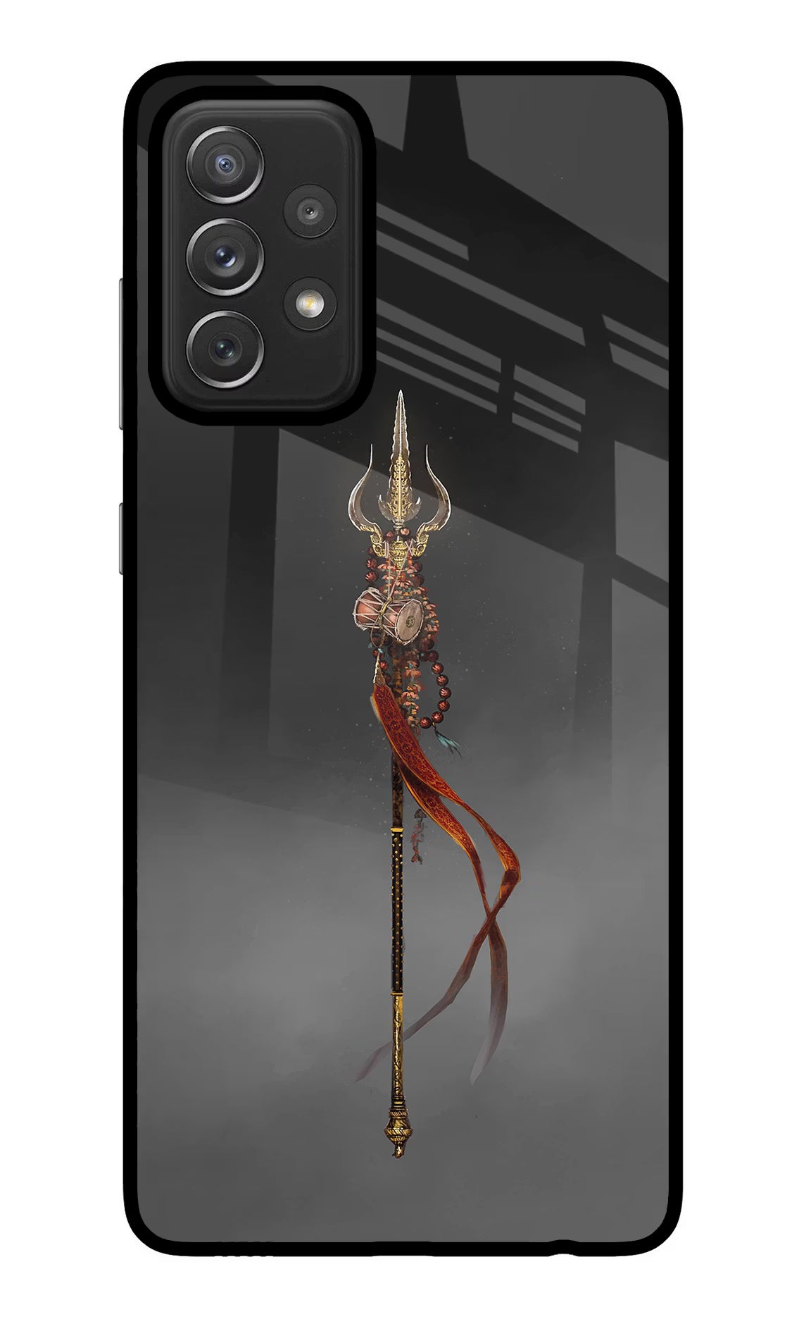 Shiv Trishul Samsung A72 Glass Case Back Cover by Casekaro
