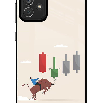 Bull Trading Momentum Samsung A72 Glass Case Back Cover by Casekaro