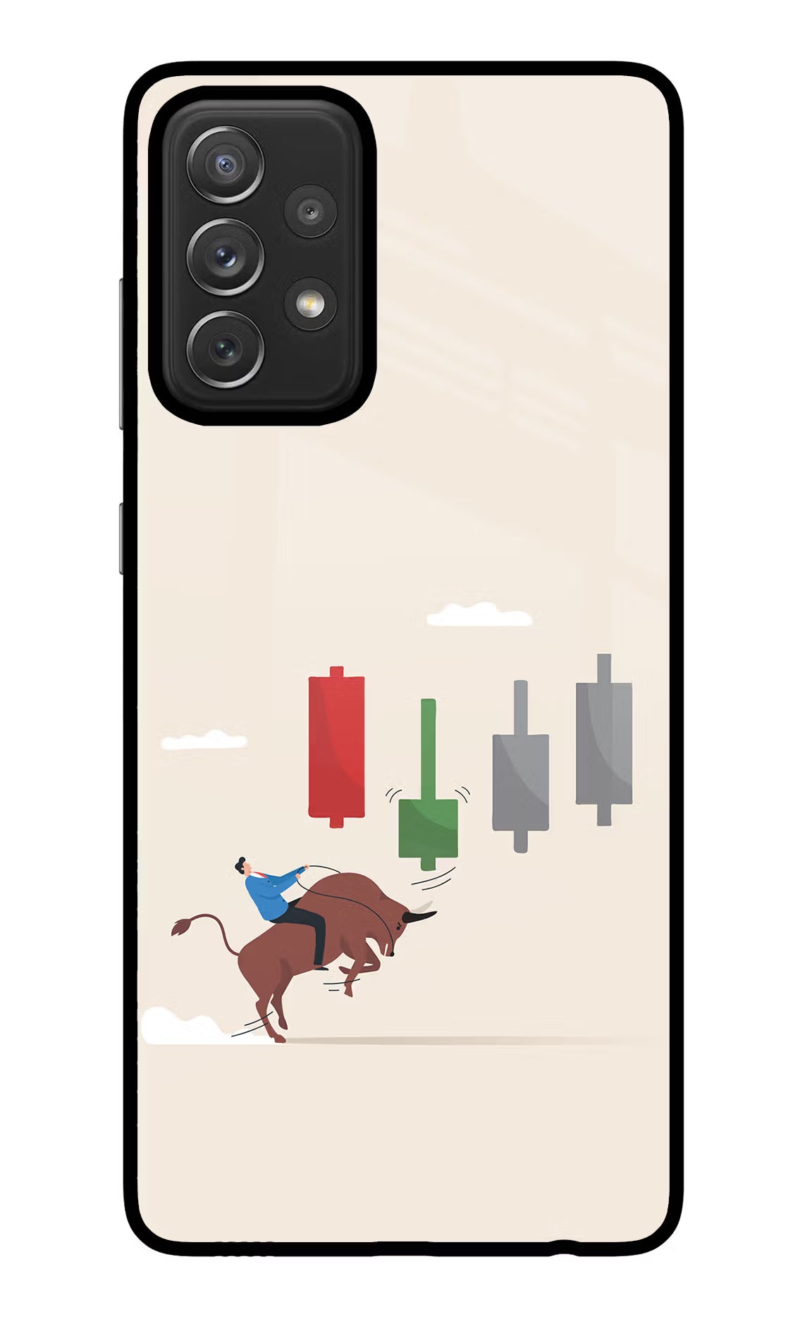 Bull Trading Momentum Samsung A72 Glass Case Back Cover by Casekaro