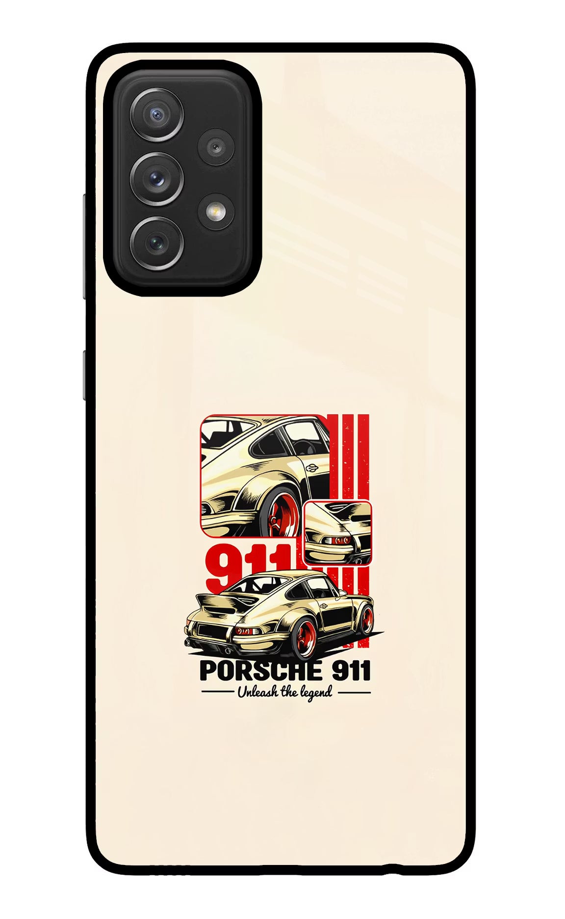 Classic Porsche 911 Samsung A72 Glass Case Back Cover by Casekaro