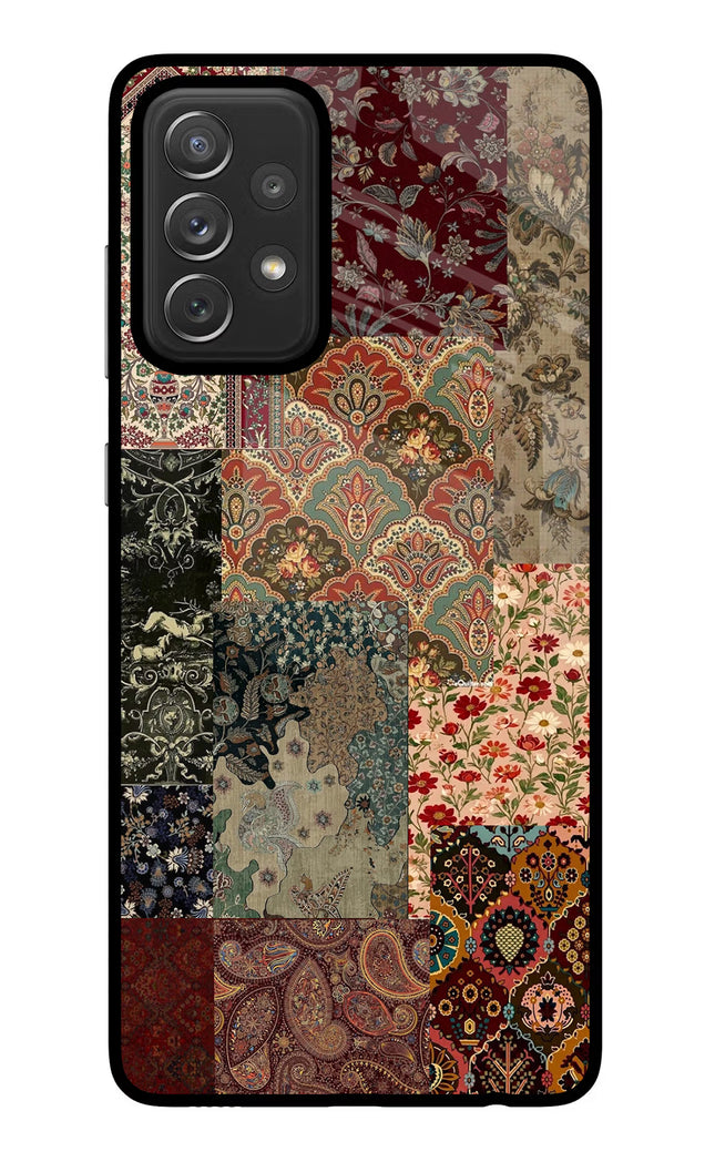 Desi Print Samsung A72 Glass Case Back Cover by Casekaro