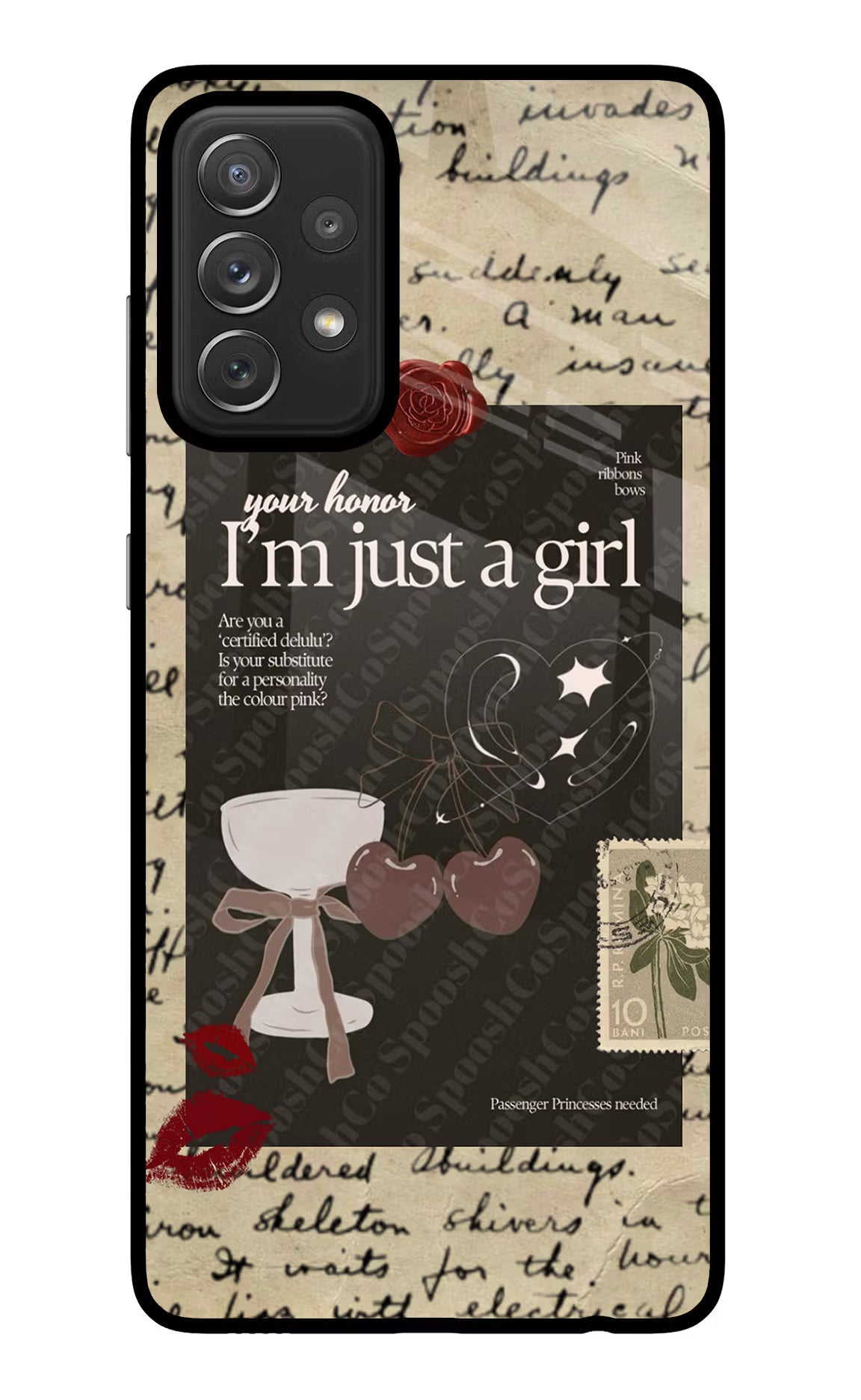 I am just a girl Samsung A72 Glass Case