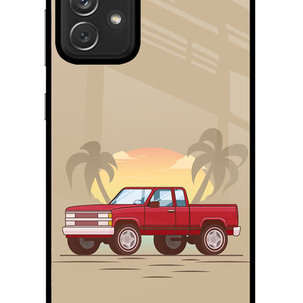 Desert Classic Drive Samsung A72 Glass Case Back Cover by Casekaro