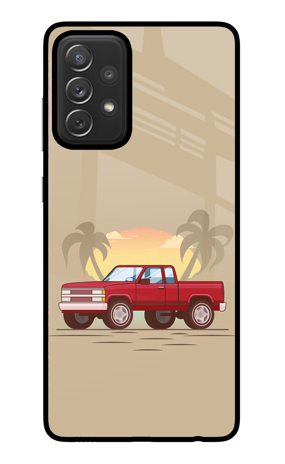 Desert Classic Drive Samsung A72 Glass Case Back Cover by Casekaro