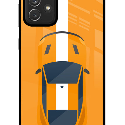 Highway Pursuit Samsung A72 Glass Case Back Cover by Casekaro