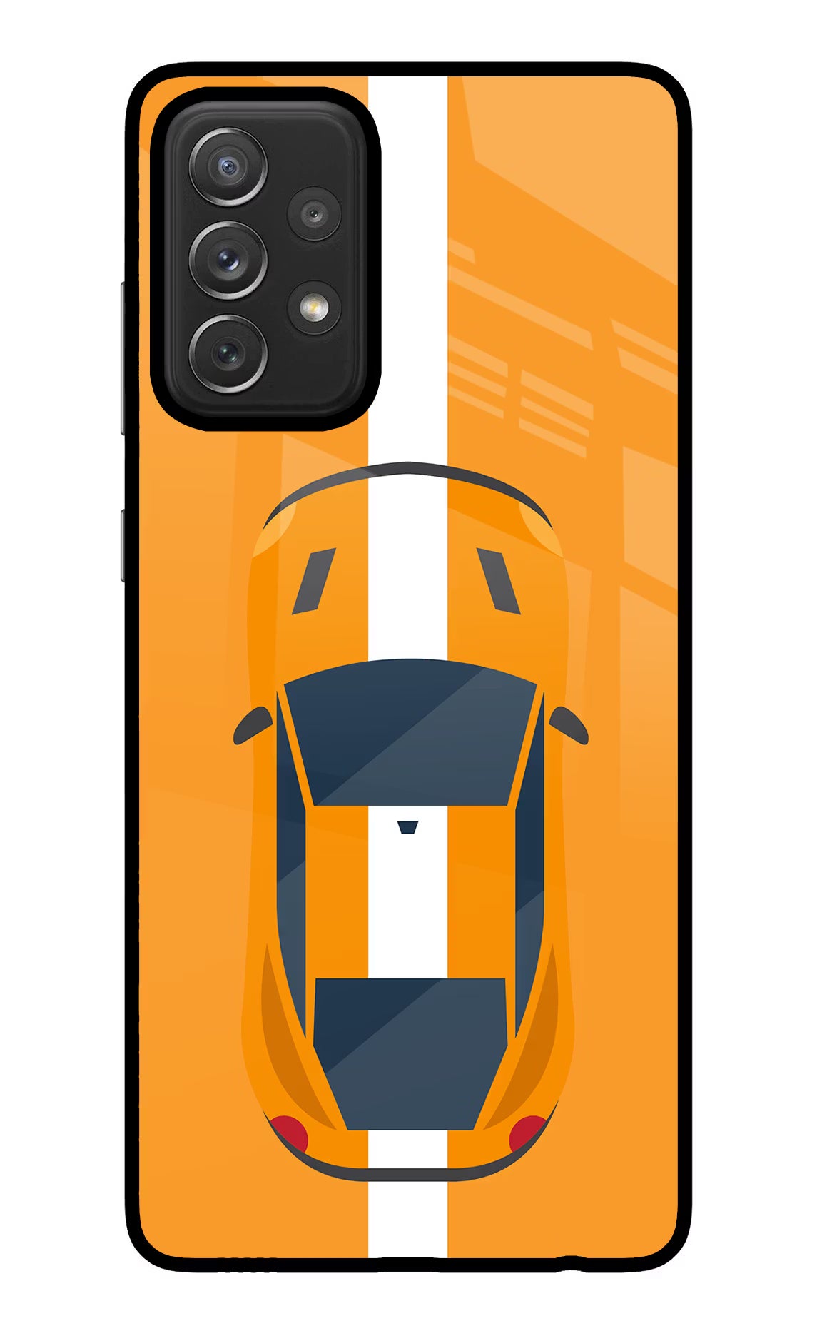 Highway Pursuit Samsung A72 Glass Case Back Cover by Casekaro