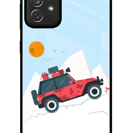 Mountain Trail Beast Samsung A72 Glass Case Back Cover by Casekaro