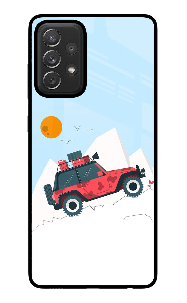 Mountain Trail Beast Samsung A72 Glass Case Back Cover by Casekaro