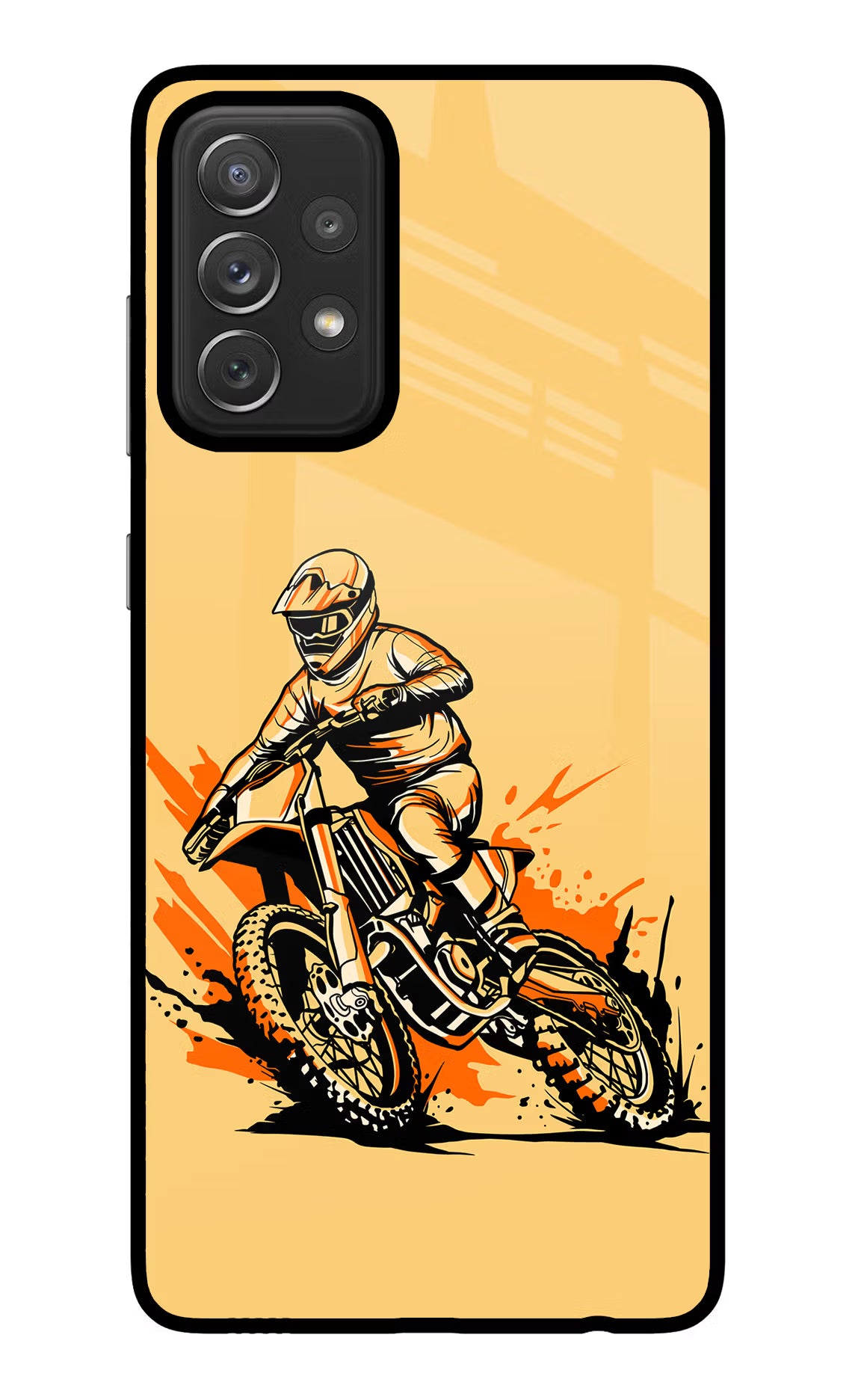 Off-Road Fury Samsung A72 Glass Case Back Cover by Casekaro