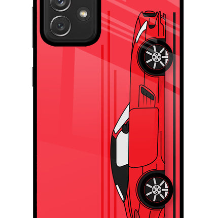 Red Velocity Samsung A72 Glass Case Back Cover by Casekaro