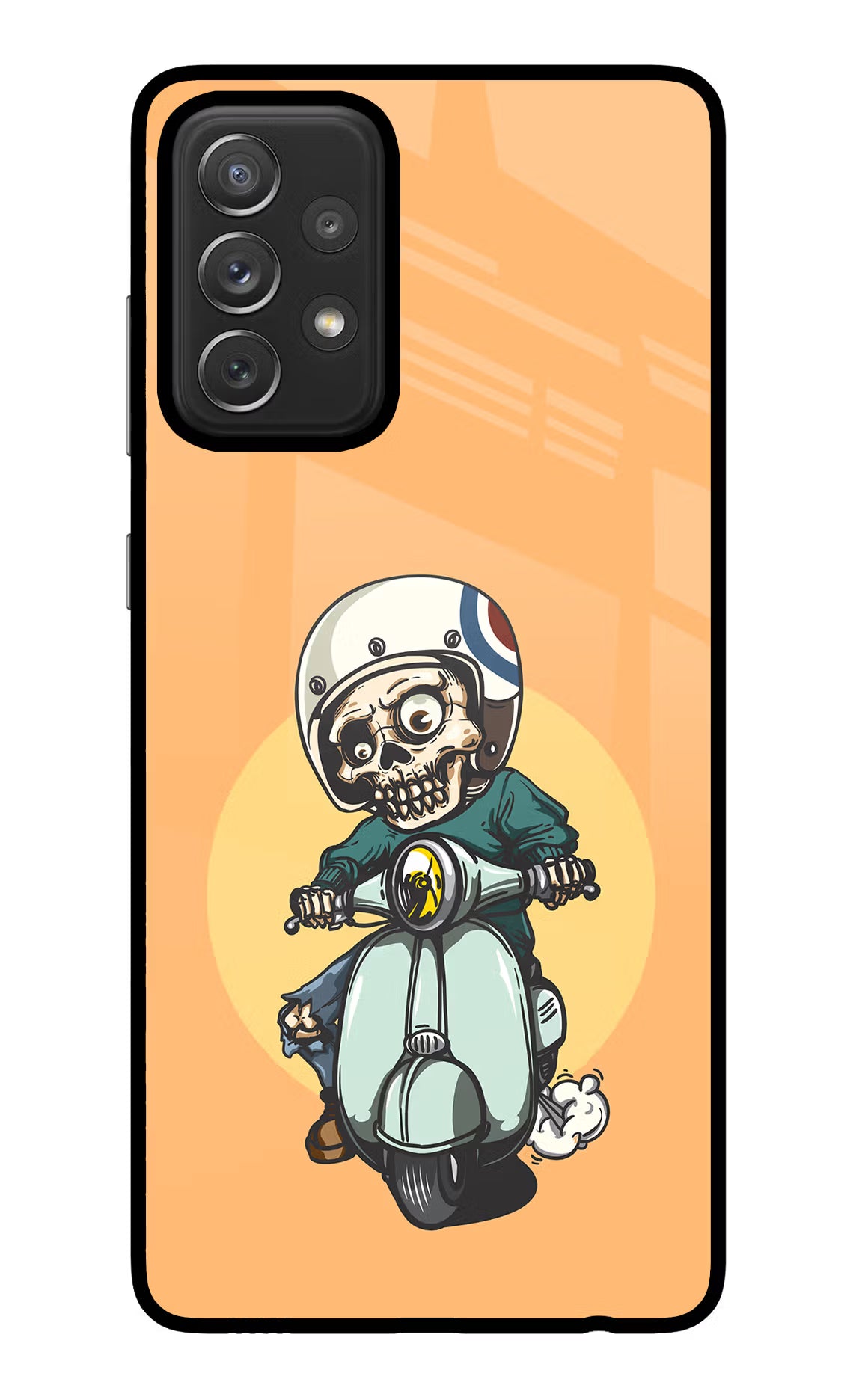 Undead Biker Samsung A72 Glass Case Back Cover by Casekaro