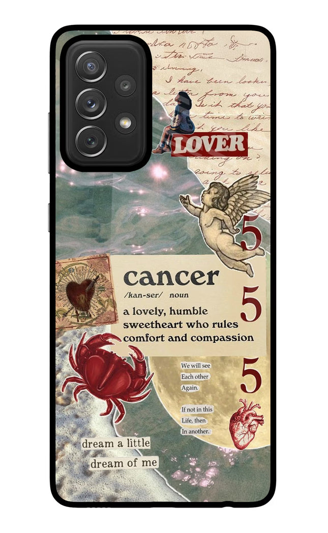 Cancer Zodiac Samsung A72 Glass Case Back Cover by Casekaro