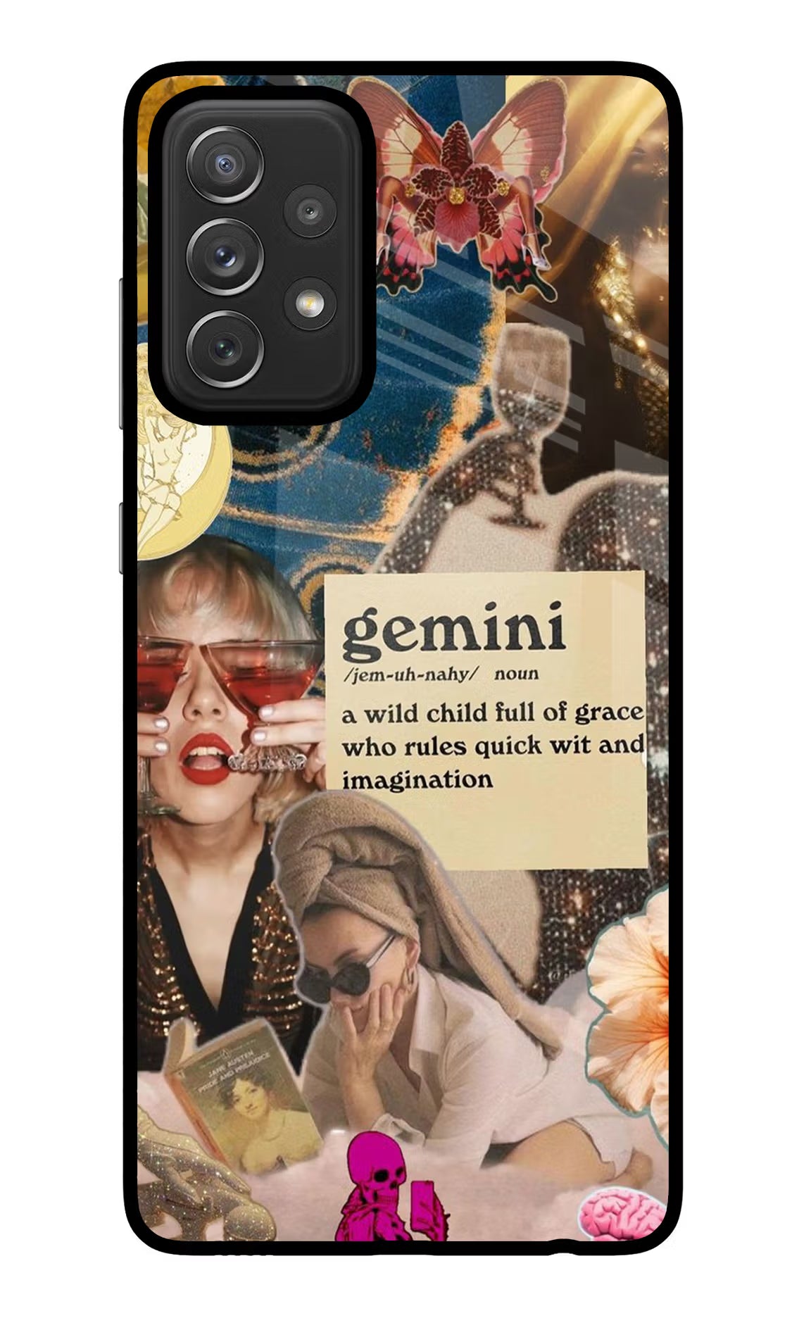 Gemini Zodiac Samsung A72 Glass Case Back Cover by Casekaro