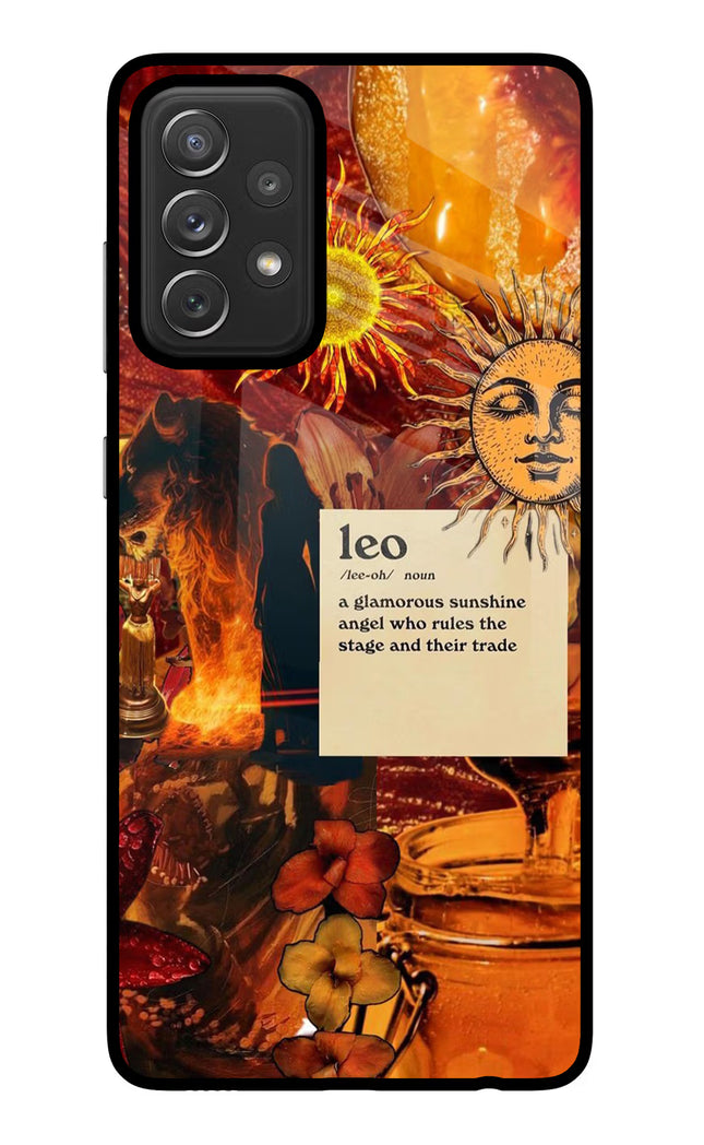 Leo Zodiac Samsung A72 Glass Case Back Cover by Casekaro