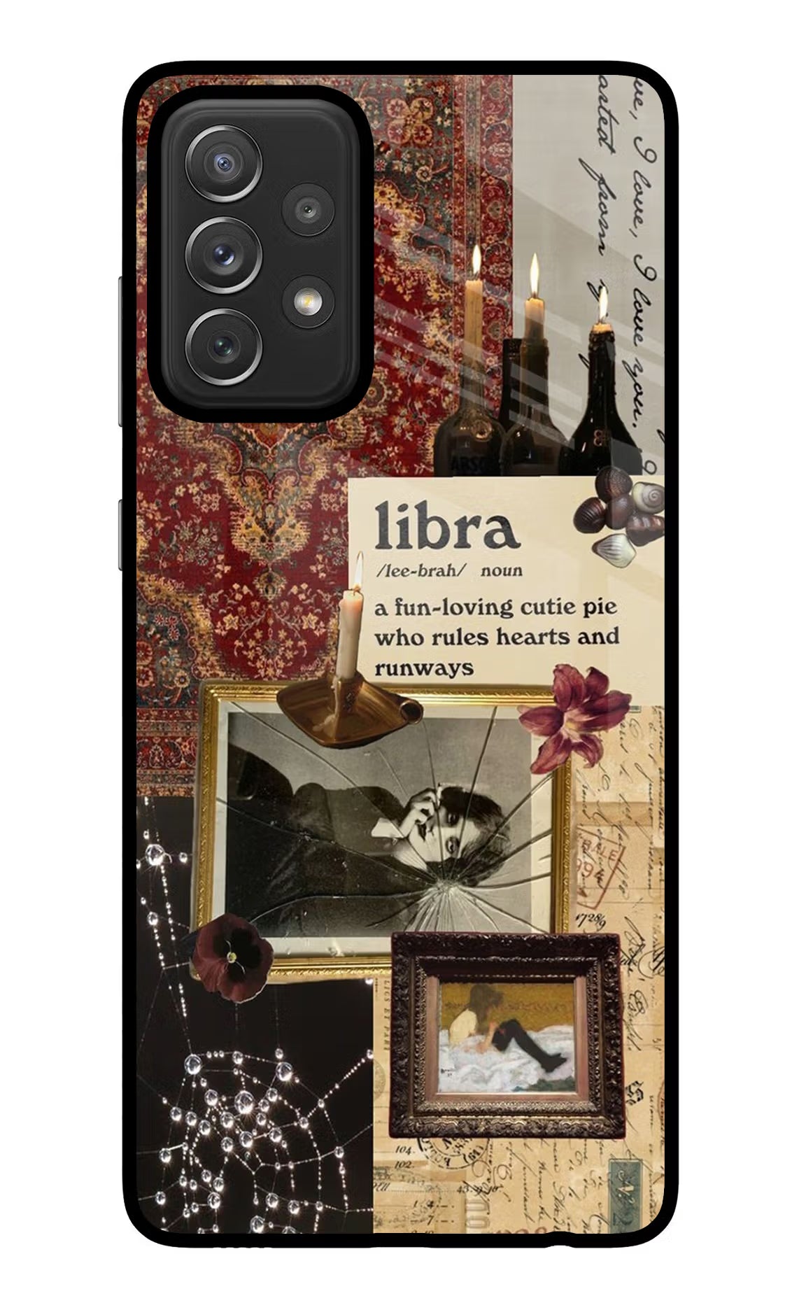 Libra Zodiac Samsung A72 Glass Case Back Cover by Casekaro