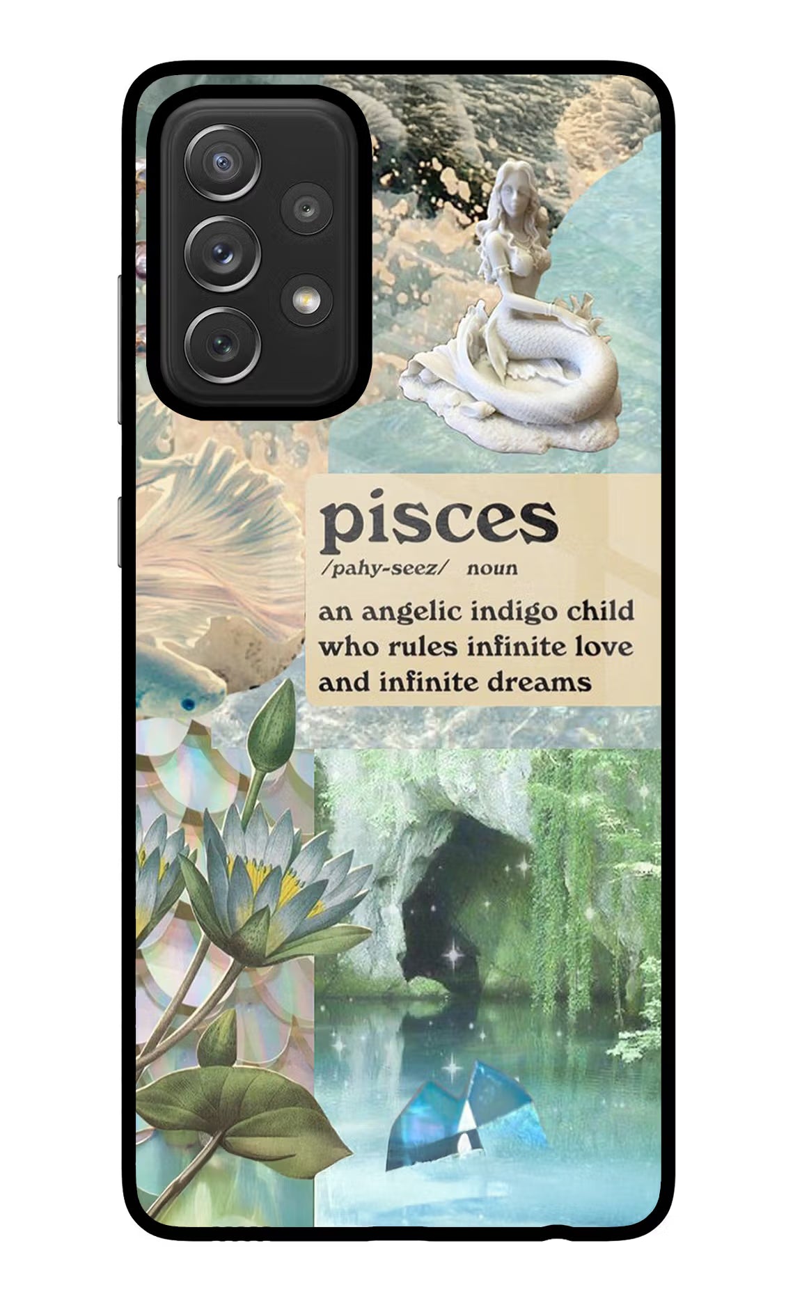 Pisces Zodiac Samsung A72 Glass Case Back Cover by Casekaro