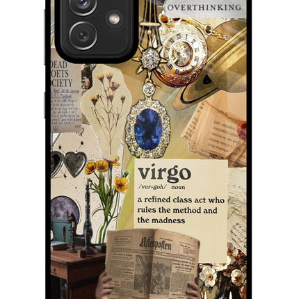 Virgo Zodiac Samsung A72 Glass Case Back Cover by Casekaro