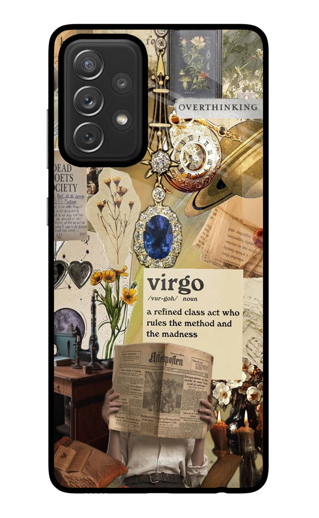 Virgo Zodiac Samsung A72 Glass Case Back Cover by Casekaro