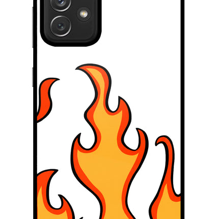 Fired Up – White Samsung A72 Glass Case Back Cover by Casekaro