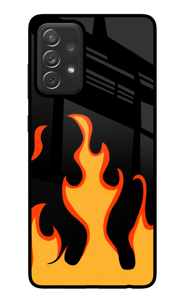 Fired Up – Black Samsung A72 Glass Case Back Cover by Casekaro