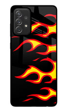 Side Sweep Flames Samsung A72 Glass Case