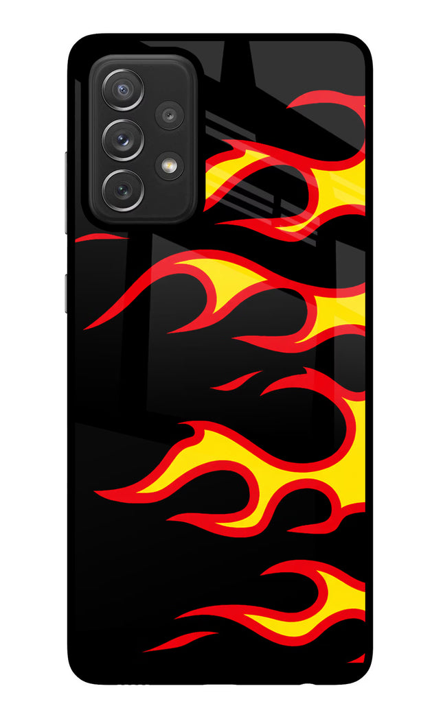 Side Sweep Flames Samsung A72 Glass Case