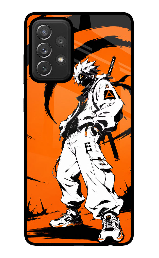 Street Samurai  Samsung A72 Glass Case Back Cover by Casekaro