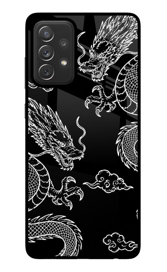 Twin Dragons Samsung A72 Glass Case