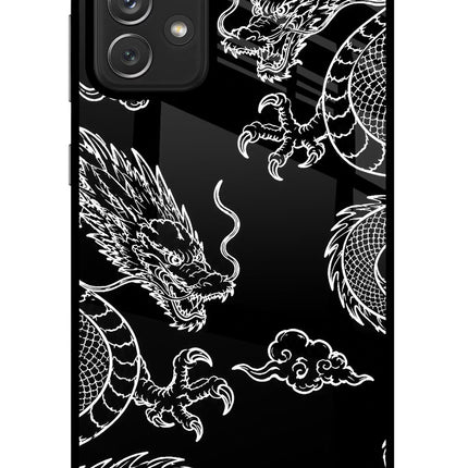 Twin Dragons Samsung A72 Glass Case Back Cover by Casekaro