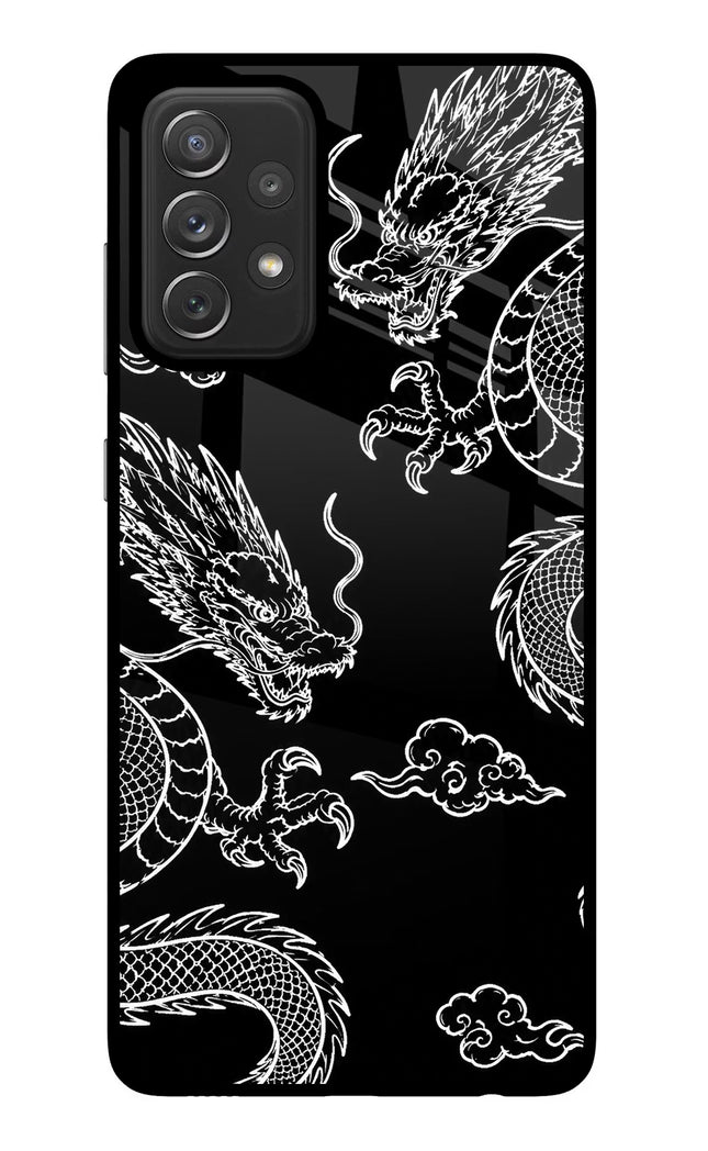 Twin Dragons Samsung A72 Glass Case Back Cover by Casekaro