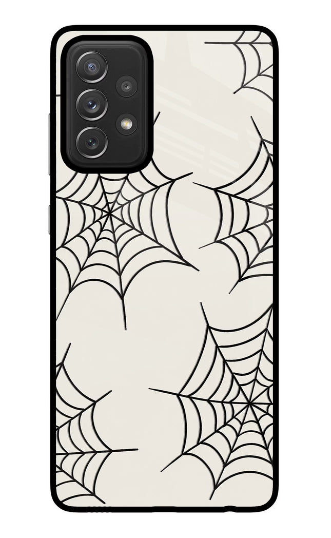 Spider Web Samsung A72 Glass Case Back Cover by Casekaro