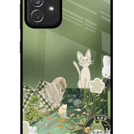 Aesthetic anime Samsung A72 Glass Case
