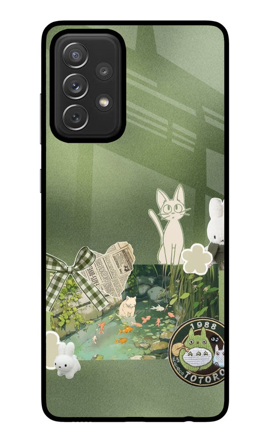 Aesthetic anime Samsung A72 Glass Case