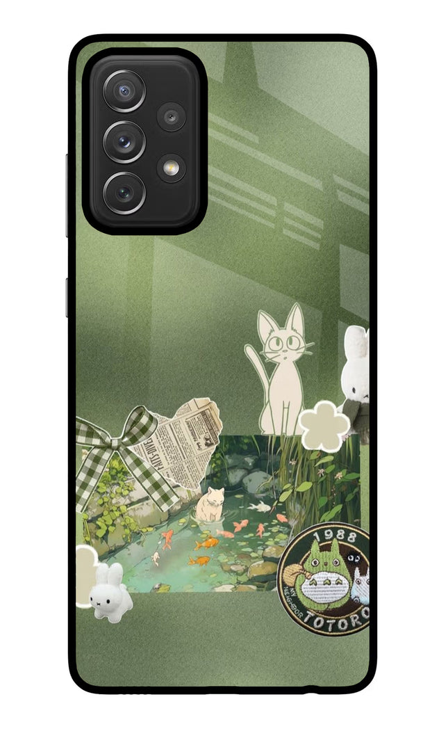 Aesthetic anime Samsung A72 Glass Case