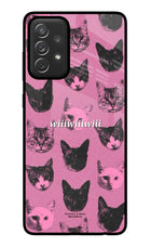 Pink Cats Samsung A72 Glass Case