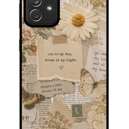 Vintage case Samsung A72 Glass Case Back Cover by Casekaro