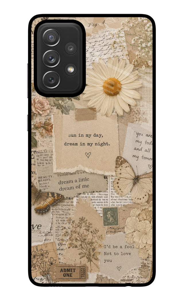 Vintage case Samsung A72 Glass Case Back Cover by Casekaro