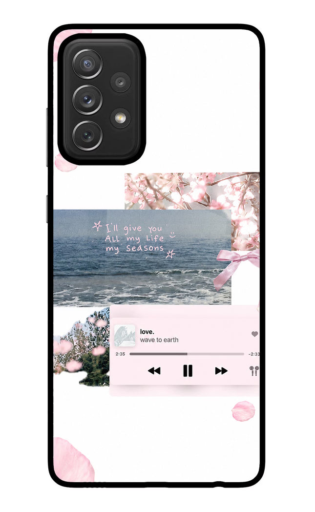Wave to earth Samsung A72 Glass Case Back Cover by Casekaro