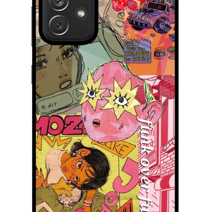 Funkover Samsung A72 Glass Case Back Cover by Casekaro