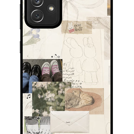 Soft Aesthetic Samsung A72 Glass Case Back Cover by Casekaro