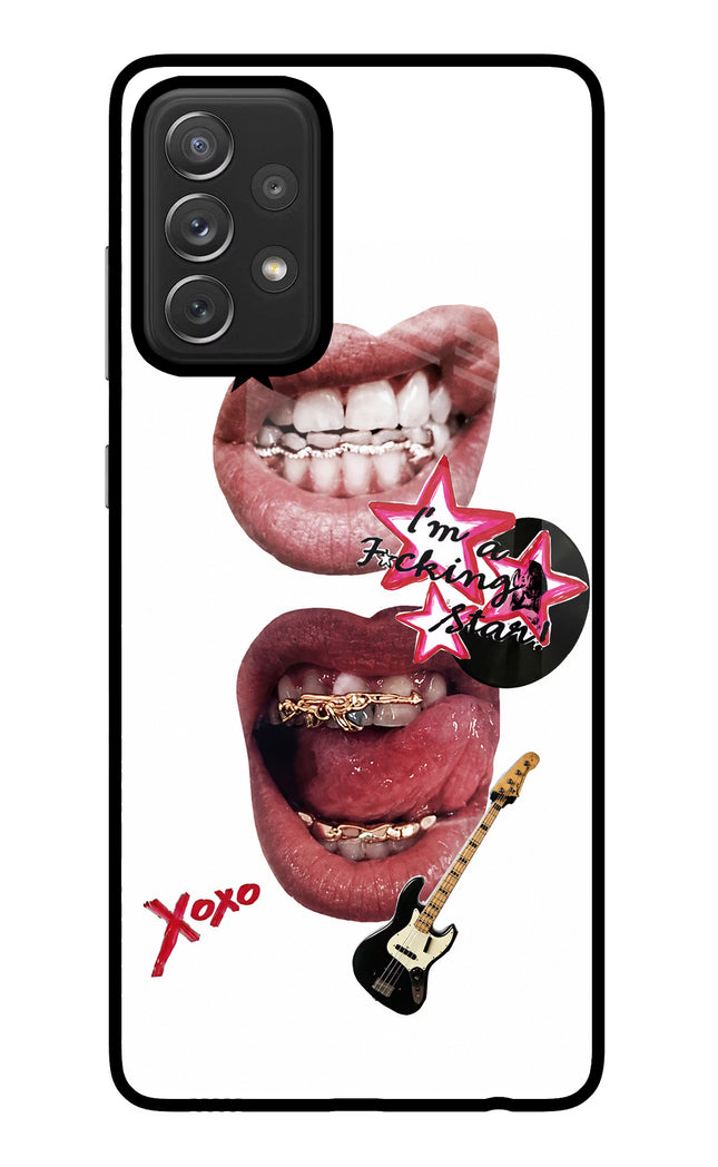 Rockstar Samsung A72 Glass Case Back Cover by Casekaro