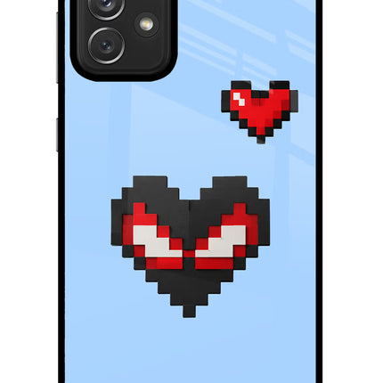 Peter Heart Samsung A72 Glass Case Back Cover by Casekaro