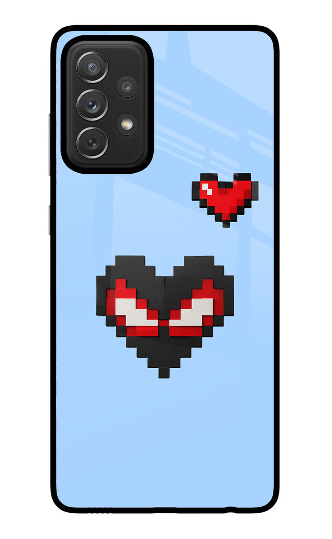 Peter Heart Samsung A72 Glass Case Back Cover by Casekaro
