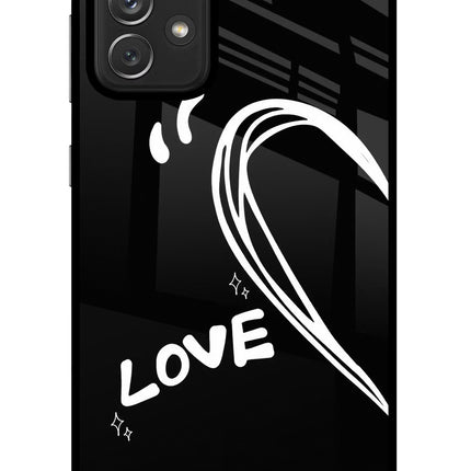Love Line Samsung A72 Glass Case Back Cover by Casekaro