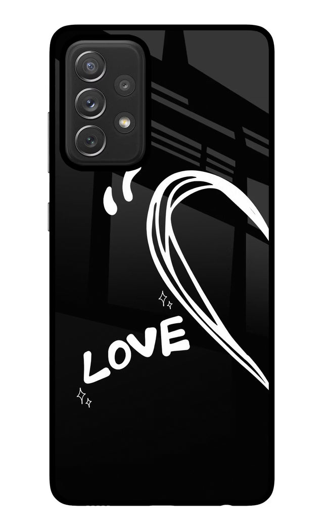 Love Line Samsung A72 Glass Case Back Cover by Casekaro