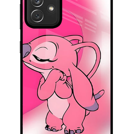 Angel Hug Samsung A72 Glass Case Back Cover by Casekaro