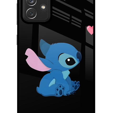 Stitch Crush Samsung A72 Glass Case Back Cover by Casekaro